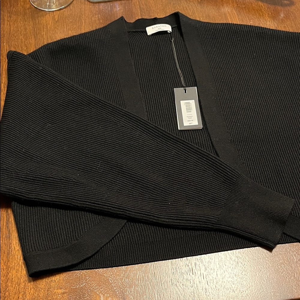 Aritzia Black Cropped Open-Front Shrug - Picture 5 of 5